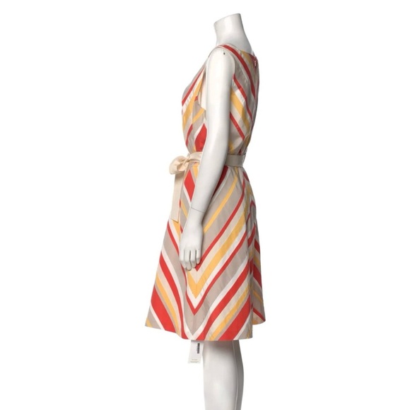 Lafayette 148 New York A-Line Dress retro
Chevron Striped sleeveless 12 - Picture 2 of 3
